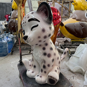 Sculpture de léopard en fibre de verre, motif animal fait main, pour extérieur, à poser au sol, décoration de maison, idéal pour un cadeau de pendaison de crémaillère - Product Image 3