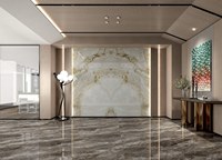 Azulejos de Piso Modernos Clásicos de 12 mm de Espesor, Antideslizantes, Resistentes a los Ácidos, de Piedra Sinterizada Brillante para Interiores de Hoteles, Villas de Alta Calidad