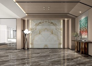 Piastrelle Moderne Classiche Spesse 12mm Antiscivolo e Resistenti agli Acidi, in Pietra Sinterizzata Lucida per Interni di Hotel e Ville di Alta Qualità - Product Image 4
