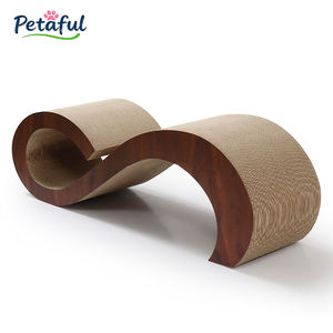 Tempat Tidur Kucing 2 in 1 Bentuk S Modern Ramah Lingkungan Tahan Lama dari Kardus Bergelombang Daur Ulang, <span class=keywords><strong>Sofa</strong></span> Penggaruk Kucing Ukuran Besar - Product Image 3