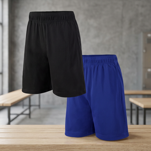 Blank Custom Logo Boys' & Men's Oversized Elastic Waist Knitted Mesh Sports <b>Shorts</b> Breathable Polyester Pockets for Basketball - Product Image 3