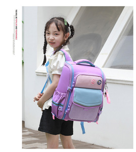 Kids School Backpack Waterproof Cloth Primary School <b>Bag</b> Reflective Strip Boys Girls Casual Fashion Polyester Zipper - Product Image 3