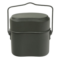Ensemble de boîtes à lunch allemandes de style militaire Pot en trois pièces en aluminium Design de camping pour l'entraînement Stockage des aliments 1,7 L