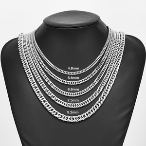 Chaînes cubaines en acier inoxydable 4,8 mm/5,8 mm/6,6 mm/7,5 mm/9,2 mm, collier épais et sportif pour hommes et garçons, de 14 à 30 pouces, idéal pour les fêtes - Product Image 5