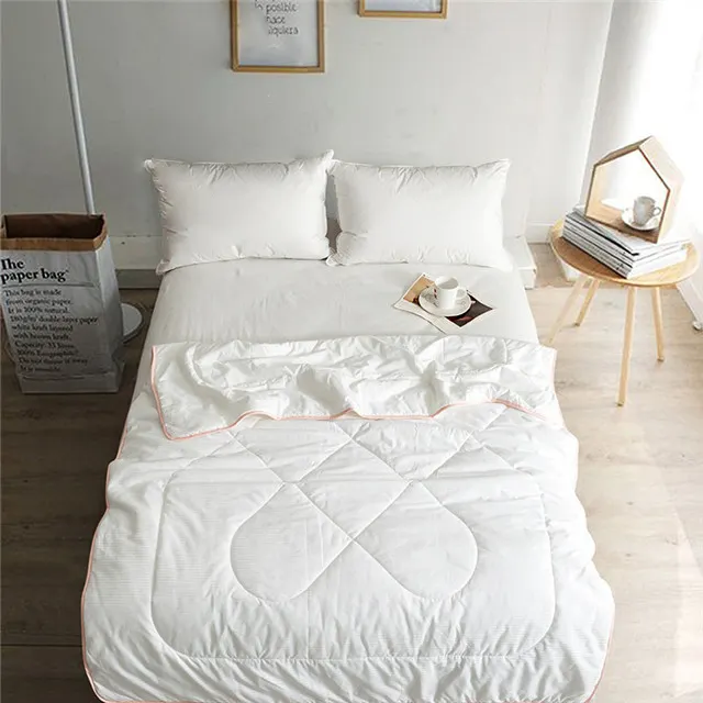Duvet Set sarung selimut nyaman Hotel serat poli putih selimut kembar penutup tempat tidur ukuran King Set tempat tidur selimut