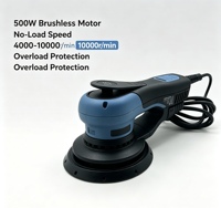 Lijadora Orbital Aleatoria sin Escobillas de 6 Pulgadas y 500W con Velocidad Variable para Trabajos en Madera, Muebles y Pintura de Carrocerías