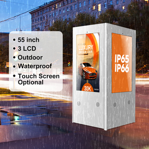 لافتات رقمية في الهواء الطلق الطوطم الإعلان واي فاي شاشات التفاعل شاشة <span class=keywords><strong>Lcd</strong></span> لافتات الروبوت <span class=keywords><strong>3</strong></span> ثلاثة الجانب التلفزيون - Product Image 5