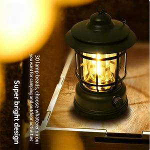Retro Camping Lantern Rechargeable Waterproof Warm White Light Outdoor Portable <b>Tent</b> Lighting COB Type C Fast Charging - Product Image 4