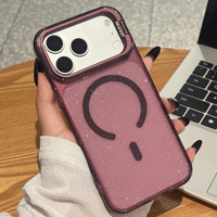 Coque de téléphone magnétique à paillettes pour iPhone 18 Pro Max avec béquille et protection antichoc pour iPhone 17 16 Pro Max LZ336