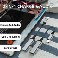 Adaptateur JILIAN 2-en-1 avec sortie DC pour la charge et l'audio, Type-C vers prise casque 3,5 mm, avec charge rapide 60 W, adaptateur audio USB