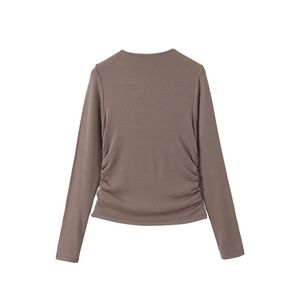 Haut tricoté à col roulé pour femme Pure Desire, très élastique, à manches longues, couleur noir, café au lait, grandes tailles, pour usage quotidien - Product Image 4