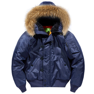 Giacca Invernale da Uomo <span class=keywords><strong>Impermeabile</strong></span> con Cappuccio in Pelliccia Sintetica Antivento Casual Imbottita Stile Bomber - Product Image 1