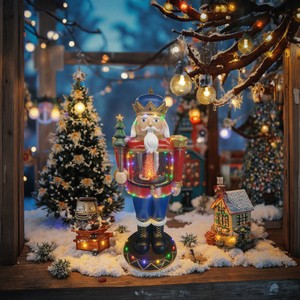 OEM Factory LED-Lighted resine schiaccianoci soldato regalo di natale artigianato scultura schiaccianoci per la decorazione da scrivania modello stile - Product Image 2