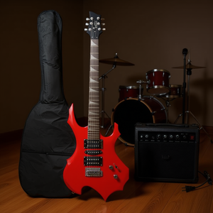 Guitare électrique D0100HPUERA, micro HSH, 6 cordes, manche en érable, finition laquée rouge, pour joueurs débutants - Product Image 2