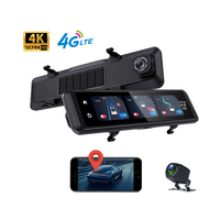 Écran tactile DVR de voiture 4k à double objectif 4g 12 pouces avec navigation GPS Wifi ADAS BSD 4g Live Streaming Fit Max 512g 4g Car Black Box