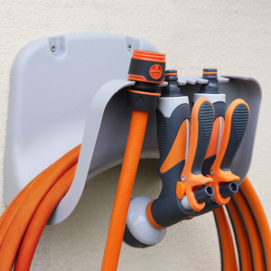 Support mural pour tuyau d'eau, orange et gris, connexion rapide pour tuyau de jardin, lavage de voiture, outils d'aménagement paysager - Product Image 1