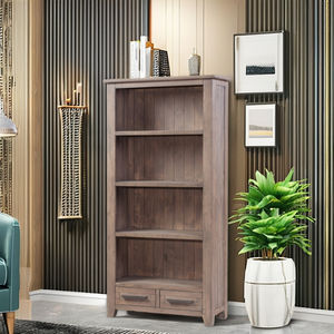 Librería de madera maciza de diseño moderno con 2 cajones, los últimos muebles de sala de estar de madera para el hogar o el apartamento para hoteles - Product Image 1