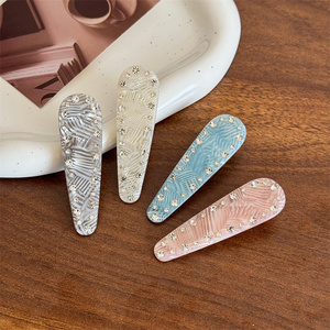 Pasador de Pelo de Acetato para <span class=keywords><strong>Mujer</strong></span>, Estilo Lujoso y Ligero, para Flequillo con Diamantes y <span class=keywords><strong>Cabello</strong></span> Lateral Despeinado - Product Image 2