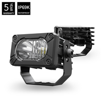 Feux LED combinés de 3 pouces, faisceau jaune/lentille transparente, IP68, tout-terrain, 12V 24V, feux de rallye LED pour 4x4, camion, VTT, UTV, SUV