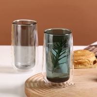Tasse à café en verre à double paroi de haute qualité, design européen fait main, 201-300 ml, résistante à la chaleur, compatible micro-ondes