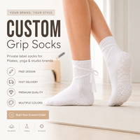 Personnalisez vos propres chaussettes de yoga Pilates avec logo, chaussettes en coton respirantes antidérapantes pour femmes, chaussettes de fitness d'intérieur personnalisées