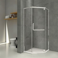 Salle de douche Diamond Type Cadre en aluminium Cabine de douche Vente chaude Portes de douche