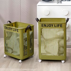 Cestas de Almacenamiento Plegables Nuevas, Cesta de Plástico para Ropa Sucia con Ruedas - Product Image 5