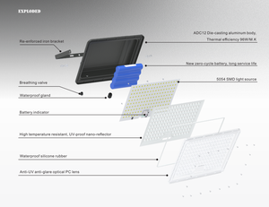 Ip68 luce solare di inondazione all'aperto impermeabile telecomando 500W SMD Led solare lampada da giardino ad alta potenza ad alta quantità di luce Pitch - Product Image 3