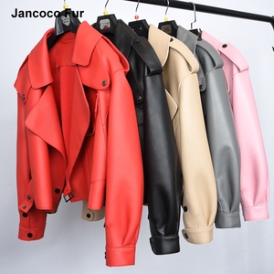 New Stylish Windproof <strong>Leather</strong> Short Outwear <strong>Real</strong> Sheepskin Womens <strong>Leather</strong> <strong>Jackets</strong> - Product Image 5