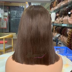 Peluca de Cabello Virgen de 12 Pulgadas con Cutícula Alineada, Super Doble Trama, Liso, Estilo Bob # 4 Cierres Kim de Cabello Humano 2*6, Pelucas con Cierre Kim - Product Image 3