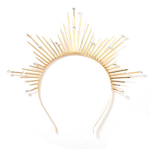 <span class=keywords><strong>Serre</strong></span>-têtes en <span class=keywords><strong>métal</strong></span> style bohème vintage éco-responsables pour femmes, costume de déesse du soleil pour Halloween, pour fêtes costumées - Product Image 6