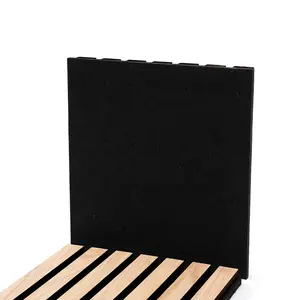 Polyester Fiber Pet Akustik Natural Oak High Density Wooden Polyester Slat Acoustic Panels