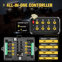 Panneau de commande programmable sans fil 8 voies pour éclairage auxiliaire 12 V tout-terrain en aluminium avec boîtier de relais de contrôle de circuit