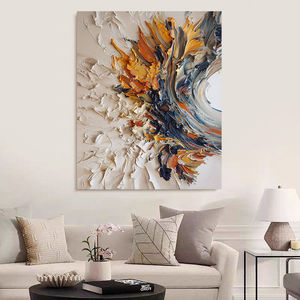Peinture à l'huile abstraite originale Chengxiang, peinte à la main, rectangulaire, sans cadre, texture tridimensionnelle, pour salon - Product Image 3