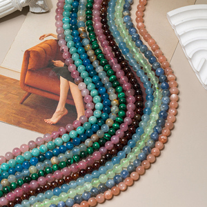 Amazonite naturelle perles de pierre <span class=keywords><strong>bleue</strong></span> pour la fabrication de bijoux perles rondes en vrac énergie guérison puissance perles de pierre bracelet à bricoler soi-même collier - Product Image 2