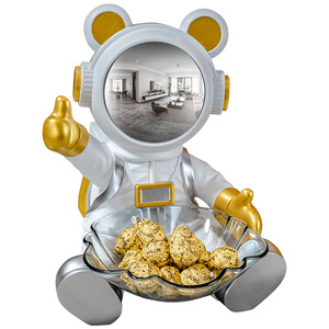 Escultura de Resina Artística Creativa, Astronauta, Hombre del Espacio, Oso, Decoración de Escritorio, Pintada a Mano, Almacenamiento de Llaves para la Entrada, para Sala de Estar - Product Image 5