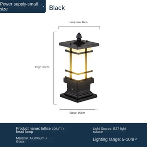 <b>Solar</b> Pillar Light LED Outdoor IP65 Warm White Acrylic Shade Aluminum Body 3500K <b>Garden</b> Path Lamp Decorative Bollard <b>Lantern</b> - Product Image 5
