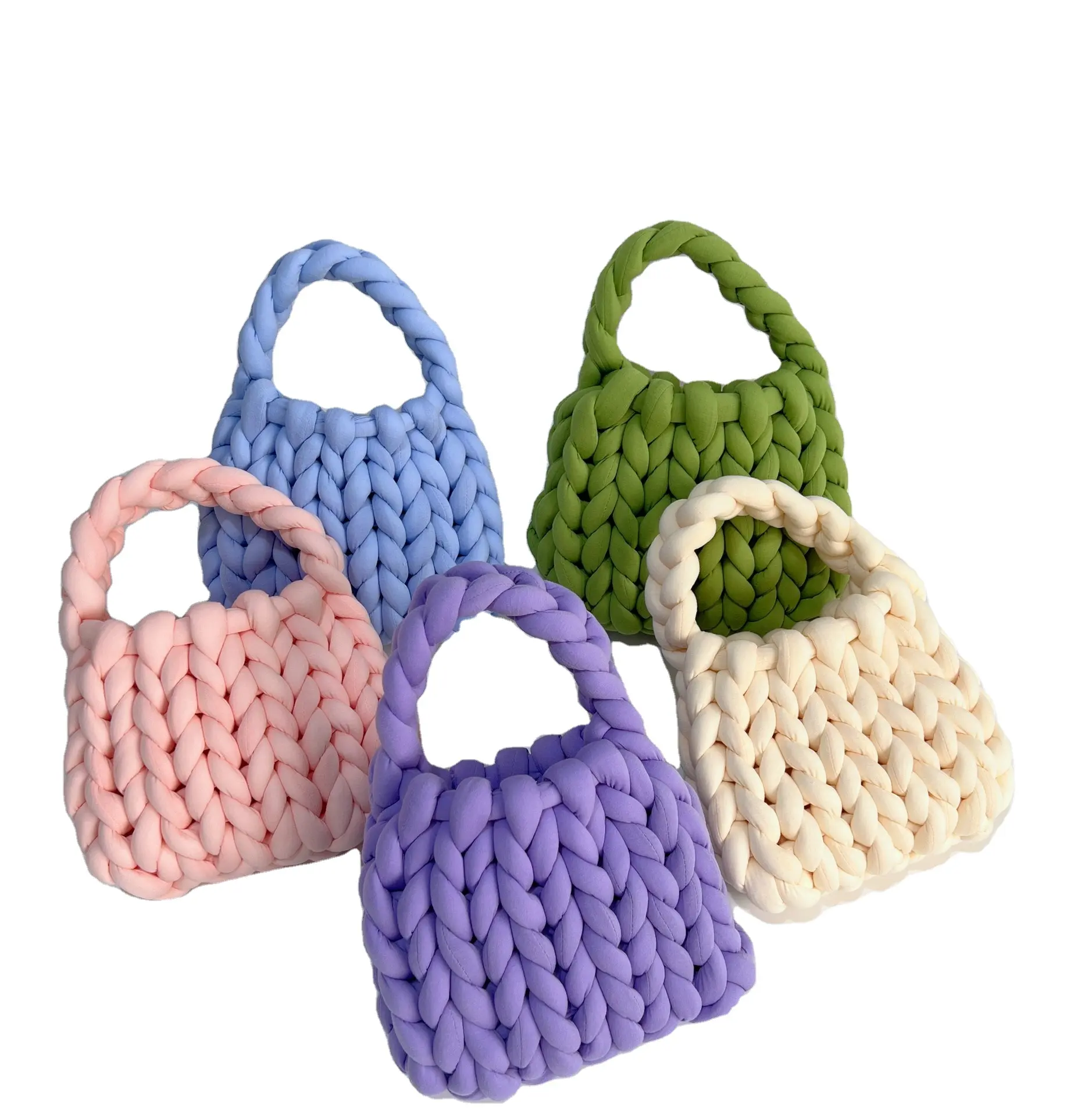 Dày Icelandic len dệt tay của phụ nữ Messenger Túi Xách Phụ Nữ Dệt Kim Crochet Túi