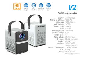 Proyector LED Nativo 720P Portátil con WiFi 5G, Proyección Inalámbrica, Proyector de Video Inteligente Ajustable, Cine en Casa, Películas, TV 3D - Product Image 2