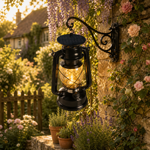 Luminária Pendente Industrial de Metal Preto com Lâmpada Edison Vintage e Sensor de Luz para Uso em Acampamentos - Product Image 5