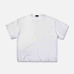 Thời Trang Đá Rửa Vai Thả Gân Crewneck Đen Trống T Áo Sơ Mi Với Tùy Chỉnh Dệt Nhãn - Product Image 5