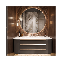 Laque mate de luxe haut de gamme design étanche salle de bain douche meuble vanité table avec comptoir