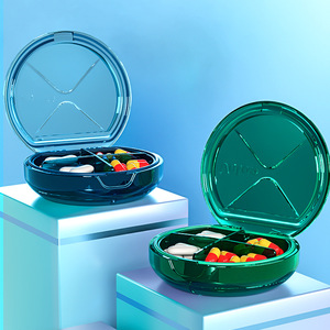 Wholesale Portable Plastic Pill Box Dispenser Travel Organizer with Separate Medications <b>Storage</b> <b>Boxes</b> - Product Image 1