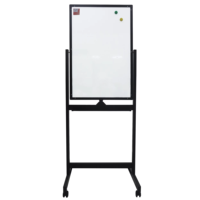 Tableau blanc magnétique réversible double face F255 Stand Locking Wheels Mobile Dry Erase Board Hauteur réglable