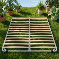 Ensemble de sommier en acier inoxydable et bois de rose avec lattes en bois flexibles et base de matelas confortable