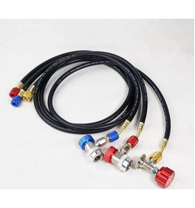 3 PCS <span class=keywords><strong>Tuyau</strong></span> <span class=keywords><strong>de</strong></span> charge <span class=keywords><strong>de</strong></span> réfrigérant en caoutchouc noir pour R410 1/4 "Connection 36" Burst Pressure 4000Psi Gas Air Conditioning Fitting - Product Image 5