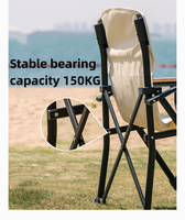 Chaise de plage pliable de haute qualité Chaise de camping en plein air avec logo personnalisé avec main courante en hêtre