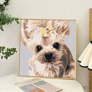 Peinture à l'huile numérique moderne DIY sur toile, motif chaton et chiot mignons, peinte à la main, taille personnalisée, art mural à suspendre - Product Image 6