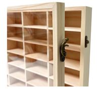 Vitrina de madera para montaje en pared para puerta resistente al polvo Hot Wheels, escala 1/64 modelo fundido a presión 60 coches caja organizadora de almacenamiento