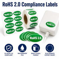 RoHS 2.0 Compliant Green Oval PVC Adhesive Sticker for Consumer Electronics